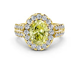 Yellow gold Fancy Yellow Oval  Halo Diamond Split Shank Engagement Ring with Prong Setting_51