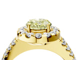 Yellow gold Fancy Yellow Oval  Halo Diamond Split Shank Engagement Ring with Prong Setting_55