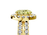 Yellow gold Fancy Yellow Oval  Halo Diamond Split Shank Engagement Ring with Prong Setting_56