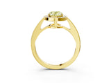 Yellow gold Fancy Yellow Oval  Halo Pavé Diamond Engagement Ring with Bezel Setting_40