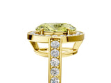 Yellow gold Fancy Yellow Oval  Halo Pavé Diamond Engagement Ring with Bezel Setting_42