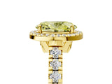 Yellow gold Fancy Yellow Oval  Halo Pavé Diamond Engagement Ring with Four-Prong Setting_31