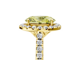 Yellow gold Fancy Yellow Oval  Halo Pavé Diamond Engagement Ring with Four-Prong Setting_8