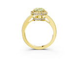 Yellow gold Fancy Yellow Oval  Halo Pave Band Solitaire Ring with Prong Setting_69