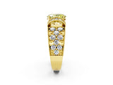 Yellow gold Fancy Yellow Oval  Halo Pave Diamond Engagement Ring with Milgrain Detailing_50