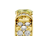 Yellow gold Fancy Yellow Oval  Halo Pave Diamond Engagement Ring with Milgrain Detailing_53