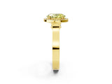 Yellow gold Fancy Yellow Oval  Halo Pave Split Shank Prong Setting Ring_119