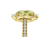 Yellow gold Fancy Yellow Oval  Halo Round Diamond Pave Band with Four-Prong Setting_43