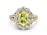 Yellow gold Fancy Yellow Oval  Halo Split Shank Diamond Engagement Ring with Pave Band and Four-Prong Setting_54
