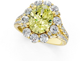 Yellow gold Fancy Yellow Oval  Halo Split Shank Diamond Engagement Ring with Pave Band and Four-Prong Setting_55