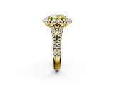 Yellow gold Fancy Yellow Oval  Halo Split Shank Diamond Engagement Ring with Pave Band and Four-Prong Setting_56