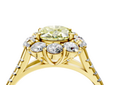 Yellow gold Fancy Yellow Oval  Halo Split Shank Diamond Engagement Ring with Pave Band and Four-Prong Setting_58
