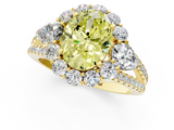 Yellow gold Fancy Yellow Oval  Halo Split Shank Diamond Engagement Ring with Prong Setting_21