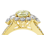 Yellow gold Fancy Yellow Oval  Halo Split Shank Diamond Engagement Ring with Prong Setting_24