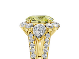 Yellow gold Fancy Yellow Oval  Halo Split Shank Diamond Engagement Ring with Prong Setting_25