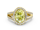 Yellow gold Fancy Yellow Oval  Halo Split Shank Diamond Ring with Four-Prong Setting_32