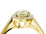 Yellow gold Fancy Yellow Oval  Halo Split Shank Diamond Ring with Four-Prong Setting_36