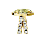 Yellow gold Fancy Yellow Oval  Halo Split Shank Diamond Ring with Pavé Setting 5