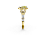 Yellow gold Fancy Yellow Oval  Halo Split Shank Diamond Ring with Prong Setting_22