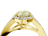 Yellow gold Fancy Yellow Oval  Halo Split Shank Pave Diamond Ring with Four-Prong Setting_53