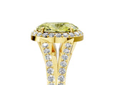 Yellow gold Fancy Yellow Oval  Halo Split Shank Pave Diamond Ring with Four-Prong Setting_54