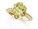 Yellow gold Fancy Yellow Oval  Halo Split Shank Pave Diamond Ring with Petal Prong Setting_22