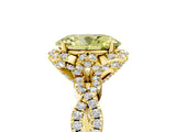 Yellow gold Fancy Yellow Oval  Halo Twist Band Solitaire Ring with Six-Prong Setting_37