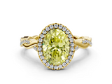 Yellow gold Fancy Yellow Oval  Halo Twist Band Solitaire Ring_20