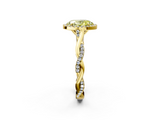 Yellow gold Fancy Yellow Oval  Halo Twist Band Solitaire Ring_22