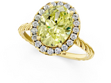 Yellow gold Fancy Yellow Oval  Halo Twisted Band Four-Prong Diamond Ring_21