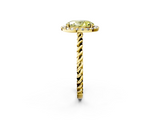 Yellow gold Fancy Yellow Oval  Halo Twisted Band Four-Prong Diamond Ring_22