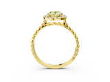 Yellow gold Fancy Yellow Oval  Halo Twisted Band Four-Prong Diamond Ring_23