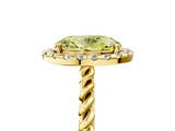 Yellow gold Fancy Yellow Oval  Halo Twisted Band Four-Prong Diamond Ring_25