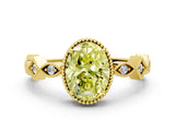 Yellow gold Fancy Yellow Oval  Milgrain Marquise Diamond Twist Band Ring_62