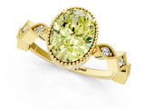 Yellow gold Fancy Yellow Oval  Milgrain Marquise Diamond Twist Band Ring_63