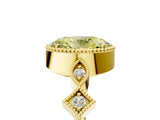 Yellow gold Fancy Yellow Oval  Milgrain Marquise Diamond Twist Band Ring_67