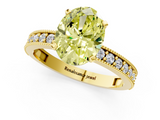 Yellow gold Fancy Yellow Oval  Milgrain Pave Diamond Engagement Ring with Four-Prong Setting_145