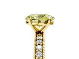 Yellow gold Fancy Yellow Oval  Milgrain Pave Diamond Engagement Ring with Four-Prong Setting_149