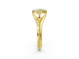 Yellow gold Fancy Yellow Oval  Solitaire Beaded Band Six-Prong Setting_2