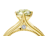Yellow gold Fancy Yellow Oval  Solitaire Beaded Band Six-Prong Setting_4