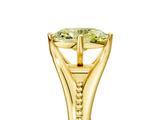 Yellow gold Fancy Yellow Oval  Solitaire Beaded Band Six-Prong Setting_5