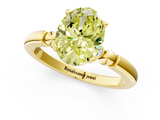 Yellow gold Fancy Yellow Oval  Solitaire Beaded Band with Four-Prong Setting_46
