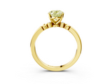 Yellow gold Fancy Yellow Oval  Solitaire Beaded Band with Four-Prong Setting_48