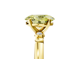 Yellow gold Fancy Yellow Oval  Solitaire Beaded Band with Four-Prong Setting_50