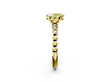 Yellow gold Fancy Yellow Oval  Solitaire Bezel Accent Diamond Engagement Ring with Beaded Band and Four-Prong Setting_26