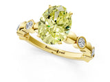 Yellow gold Fancy Yellow Oval  Solitaire Bezel-Set Diamond Ring with Beaded Band and Four-Prong Setting_33