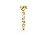 Yellow gold Fancy Yellow Oval  Solitaire Bezel-Set Diamond Ring with Beaded Band and Four-Prong Setting_34