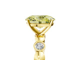 Yellow gold Fancy Yellow Oval  Solitaire Bezel-Set Diamond Ring with Beaded Band and Four-Prong Setting_37