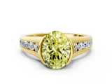 Yellow gold Fancy Yellow Oval  Solitaire Bezel-Set Diamond Ring with Channel-Set Band_38