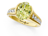 Yellow gold Fancy Yellow Oval  Solitaire Bezel-Set Diamond Ring with Channel-Set Band_39